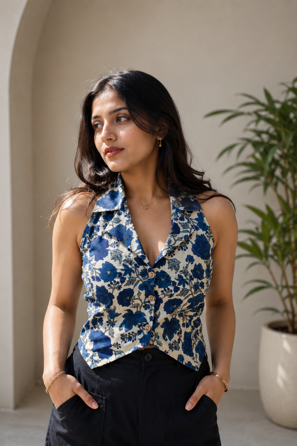 Collared Vest Top