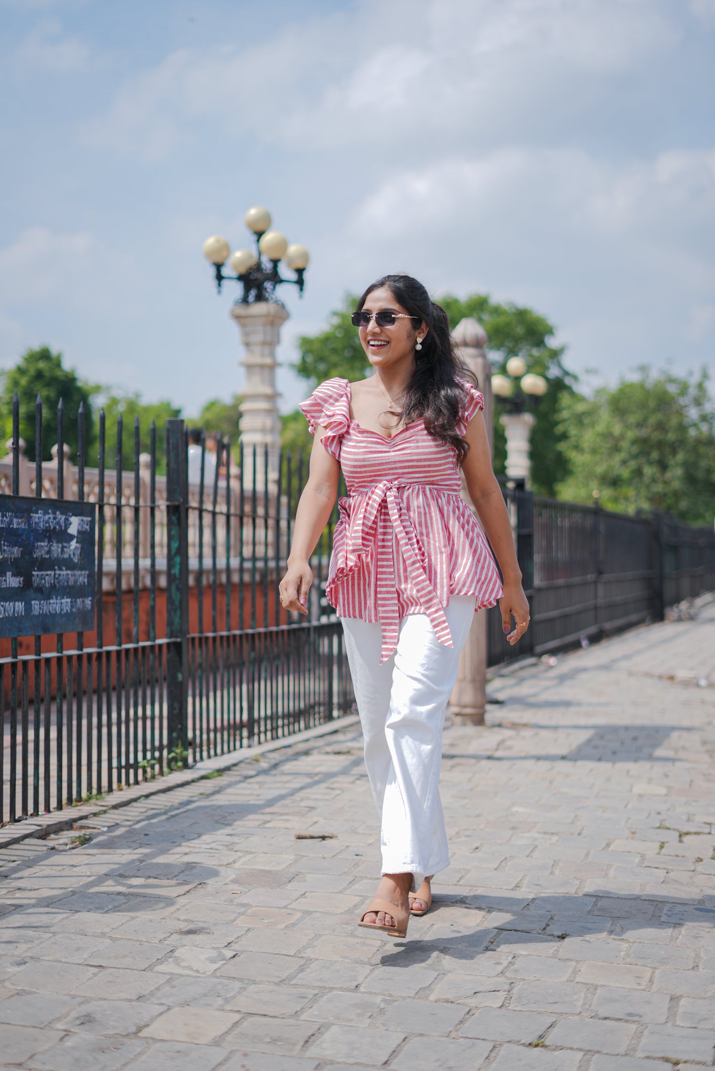 Peplum Striped Top