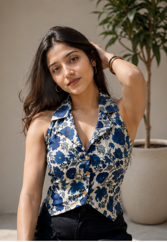 Collared Vest Top